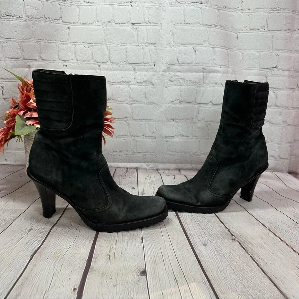 gianni bini suede leahter heeled booties sz 8.5
